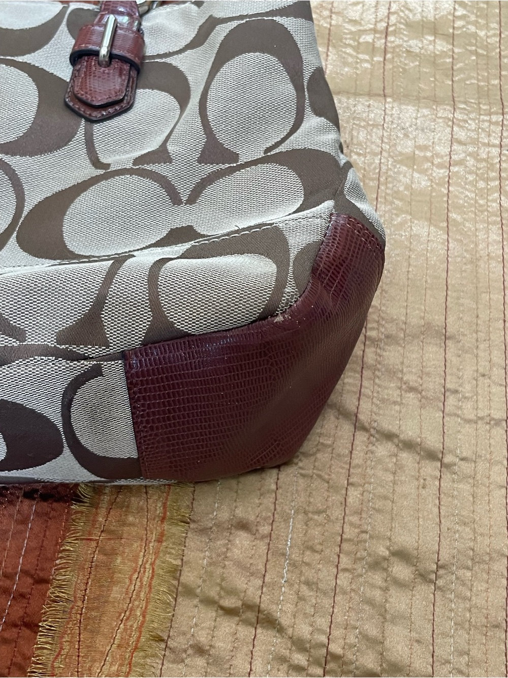 Coach Chelsea Jayden Brown Canvas Carryall Tote with Leather Trim No. G1173-1780 - Picture 6 of 16